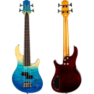 Flight Mini Bass (TBL) Solid Body - Transparent Blue - Model 6314