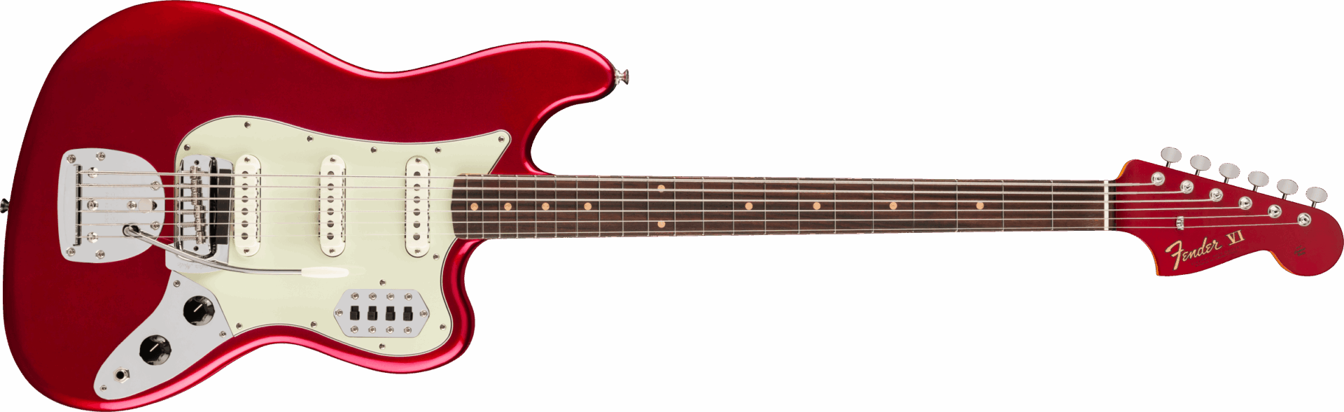 Fender Vintera III Early '60s Bass VI, Rosewood Fingerboard - Candy Apple Red - Image 3