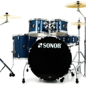 Sonor AQX Stage 5-piece Drum Set Reg. $969 Sale $749.99 with Hardware Pack - Blue Ocean Sparkle