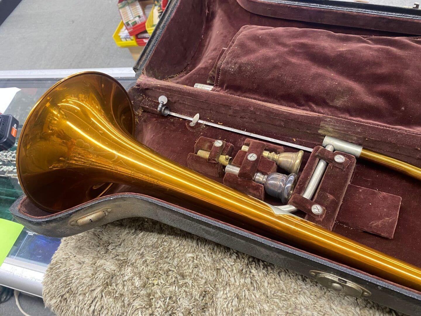 King H.N. White Bass Trombone 1934 - 2-Tone Brass with Original Case - Image 7