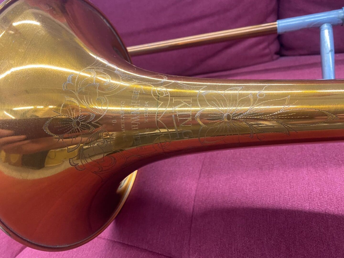 King H.N. White Bass Trombone 1934 - 2-Tone Brass with Original Case - Image 6