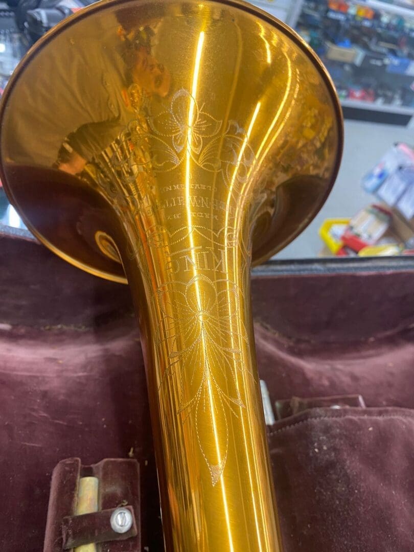 King H.N. White Bass Trombone 1934 - 2-Tone Brass with Original Case - Image 5