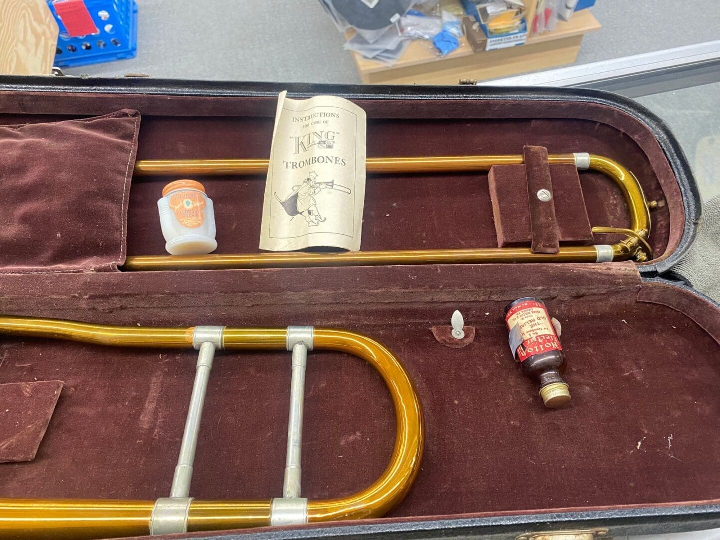 King H.N. White Bass Trombone 1934 - 2-Tone Brass with Original Case - Image 11