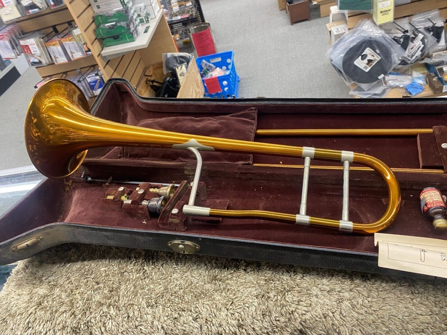 King H.N. White Bass Trombone 1934 - 2-Tone Brass with Original Case - Image 8
