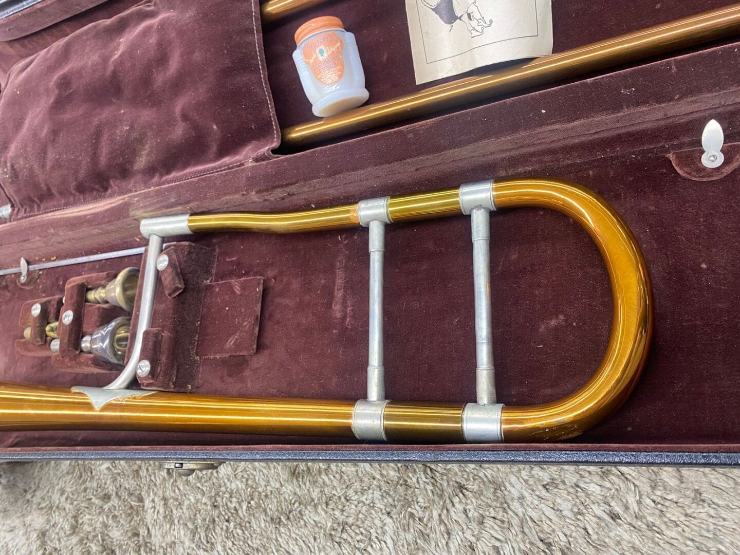 King H.N. White Bass Trombone 1934 - 2-Tone Brass with Original Case - Image 9