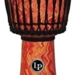 Latin Percussion 10-inch Rope Tuned Circle Djembe with Perfect-Pitch head – Orange Marble (LP2010-OM)