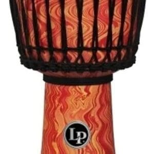 Latin Percussion 10-inch Rope Tuned Circle Djembe with Perfect-Pitch head - Orange Marble (LP2010-OM)