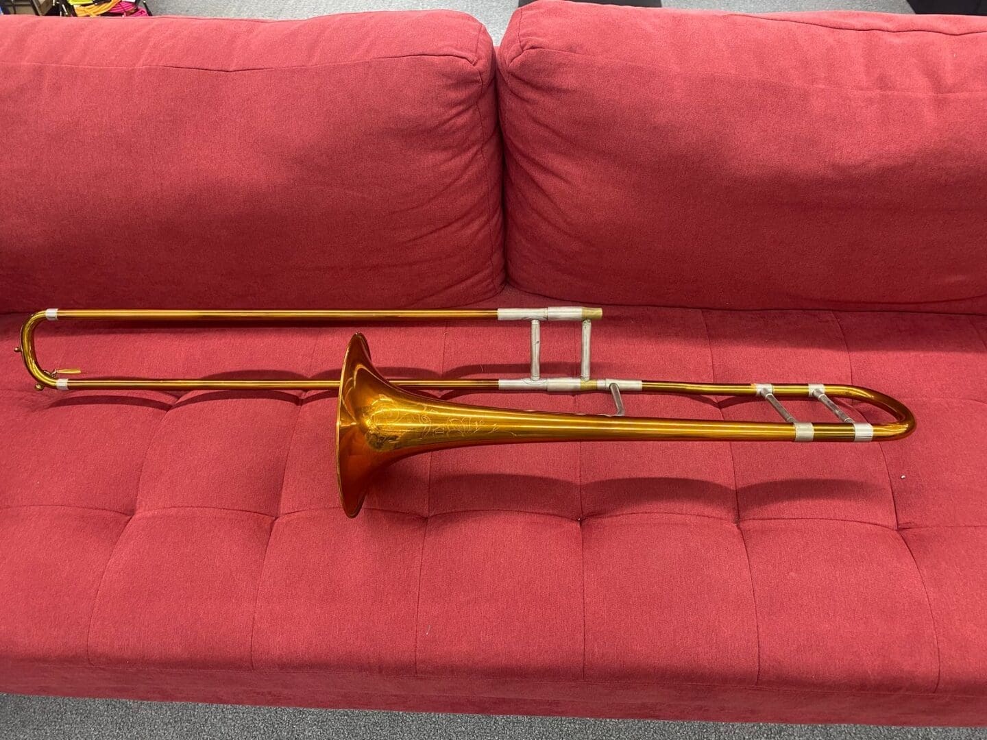 King H.N. White Bass Trombone 1934 - 2-Tone Brass with Original Case - Image 3