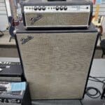 Fender Bassman “Drip Edge” 2-Channel 50-Watt 2×15″ Piggyback Guitar Amp 1968 – 1969 – Silverface