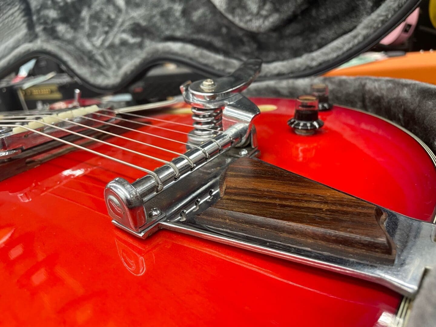 Epiphone 5102TE 1970-71 Semi-Hollow Electric Guitar - Redburst w/ Case - Image 8