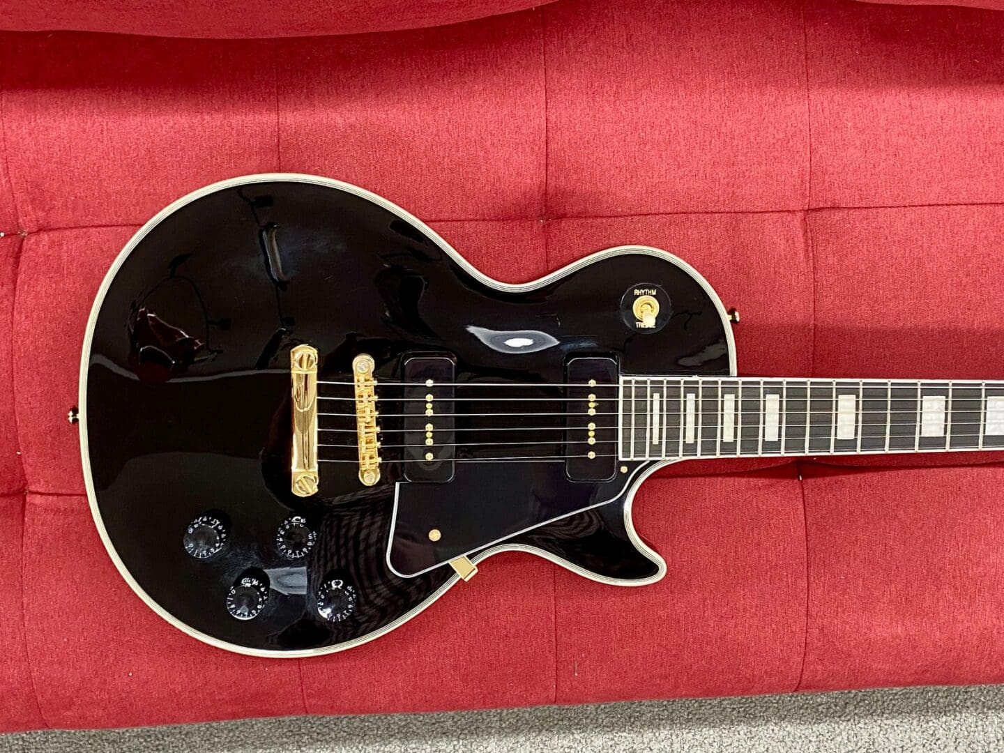 Epiphone Les Paul Custom P-90 Electric Guitar 2023 - Ebony - Image 8