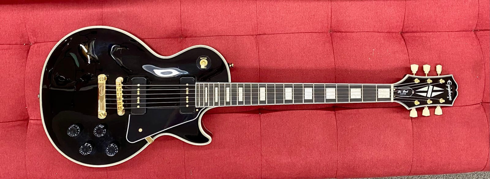 Epiphone Les Paul Custom P-90 Electric Guitar 2023 - Ebony - Image 14