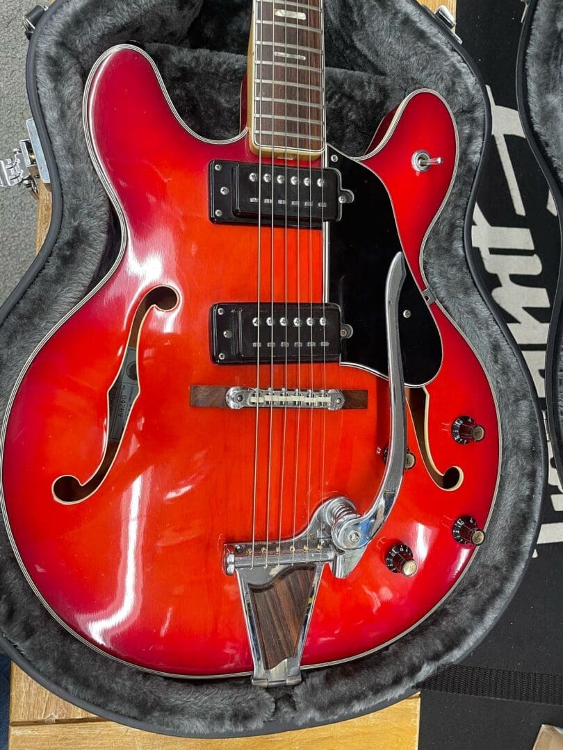 Epiphone 5102TE 1970-71 Semi-Hollow Electric Guitar - Redburst w/ Case - Image 18