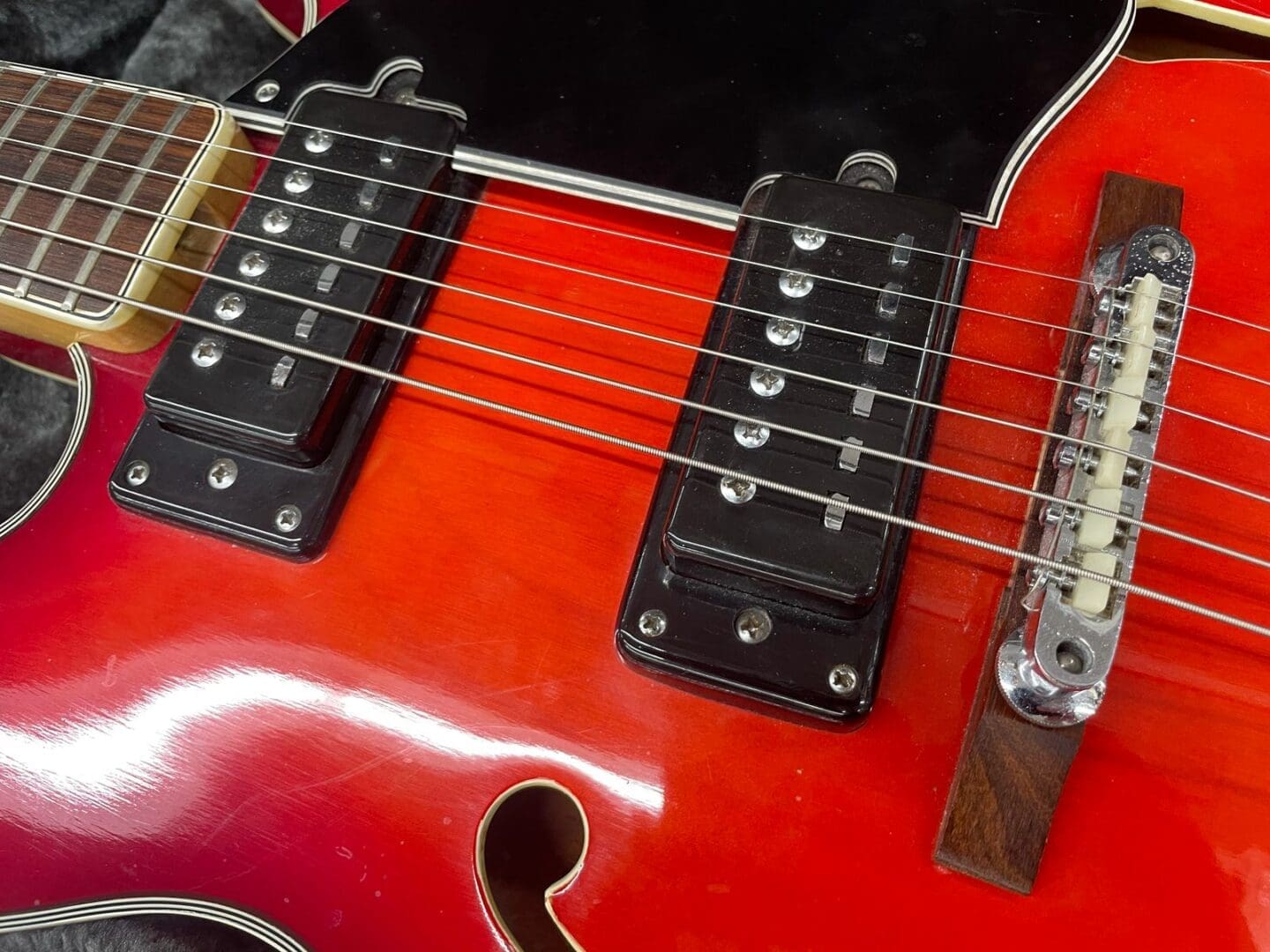 Epiphone 5102TE 1970-71 Semi-Hollow Electric Guitar - Redburst w/ Case - Image 19