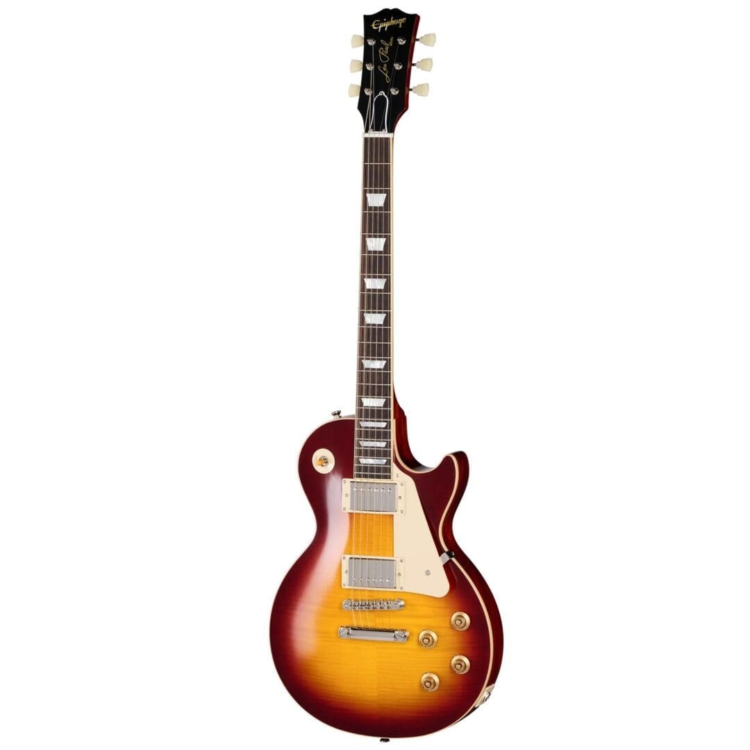 Epiphone "Inspired by Gibson Custom" '59 Les Paul Standard with Case - Deep Cherry Sunburst w/Case - Image 2