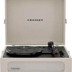 Crosley CR8017B-DU Voyager Vintage Portable Vinyl Record Player Turntable with Bluetooth in/Out and Built-in Speakers - Dune