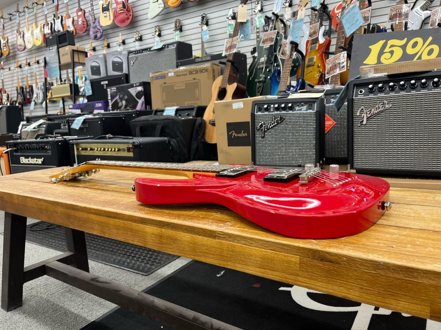 DBZ Barchetta Electric Guitar - Red - Image 14