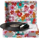 Crosley CR8005F-GF Cruiser Plus Vintage 3-Speed Bluetooth in/Out Suitcase Vinyl Record Player Turntable with Built-in Speakers – Groovy Floral