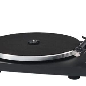 Crosley T150C-BK 2-Speed Bluetooth Turntable Record Player System with Weighted Tone Arm and Stereo Speakers - Black