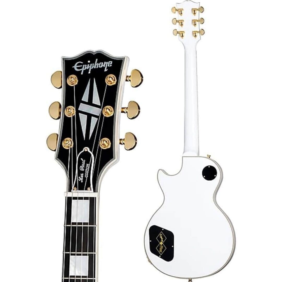 Epiphone "Inspired by Gibson Custom" Les Paul Custom Alpine White w/Case - Image 9